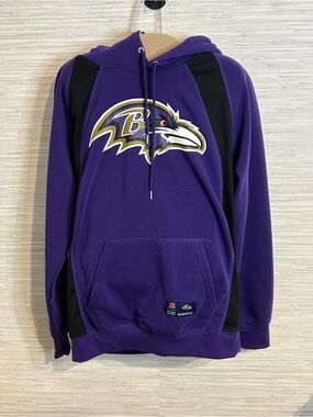 NFL Team Apparel Baltimore Ravens Hoodie Sweatshirt Purple Black Size M NWT